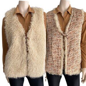 NWT Yest Oda Reversible Curly Faux Fur Vest SZ 6-8​